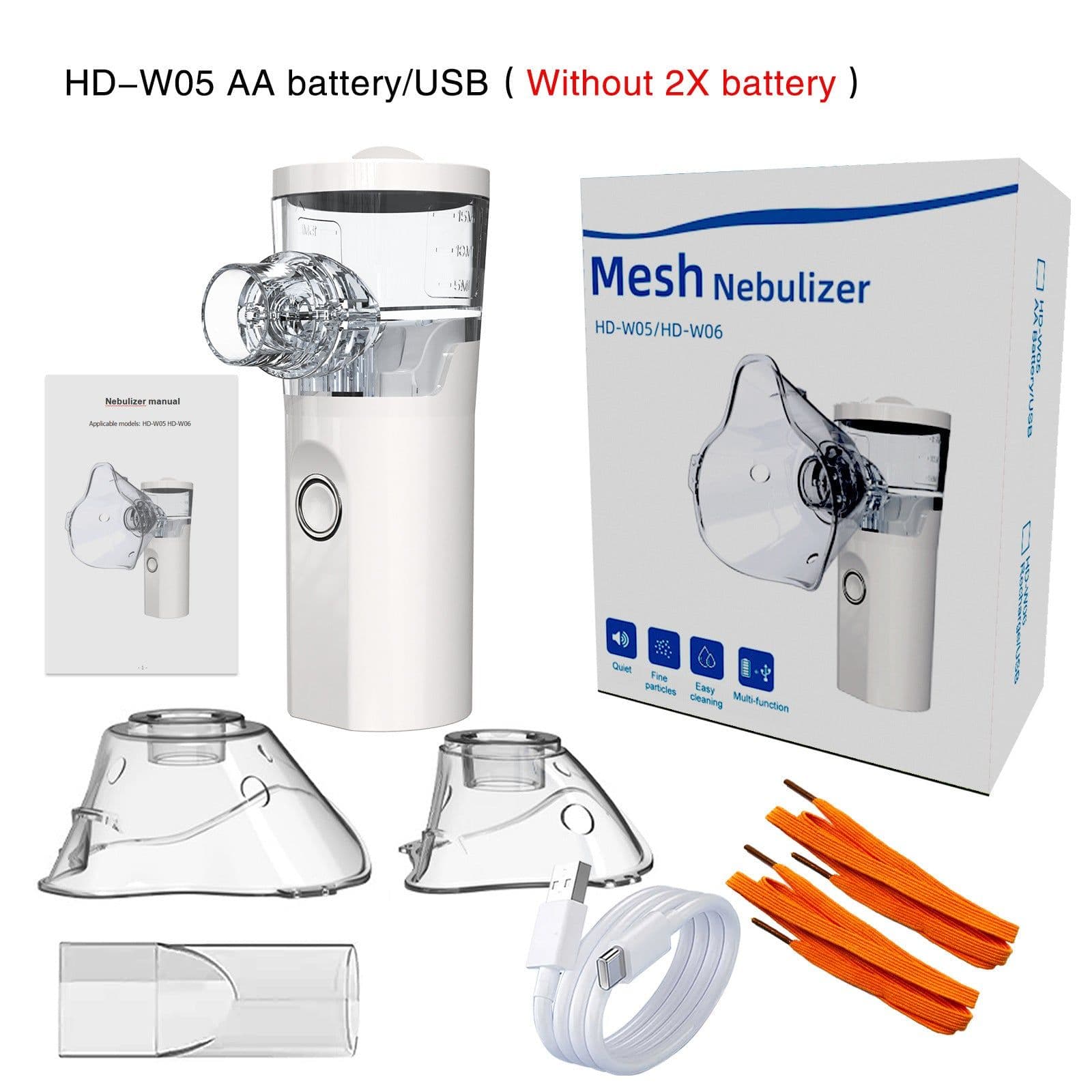 image-Portable Handheld Nebulizer - White USB Rechargeable