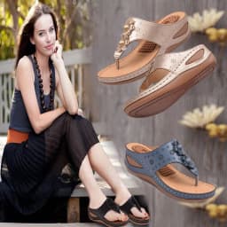 image-NVDIYAYA Flip-Flop Sandals - Pink Wedge Heel