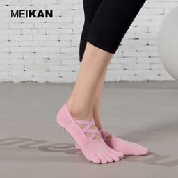 image-MEIKAN Yoga Socks - Cotton Split Toe Non-Slip