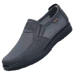 image-Men's Casual Beijing Cloth Shoes - Grey Flat Heel Loafers Size 44