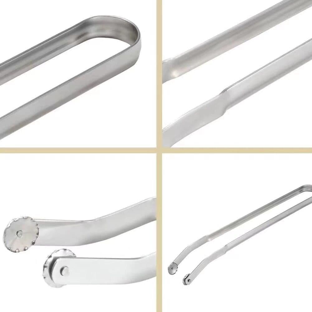 image-Stainless Steel BBQ Tongs - Multi-Use Grill Tool
