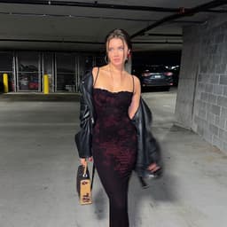 image-Sleeveless Lace Dress - Claret L Long Skirt
