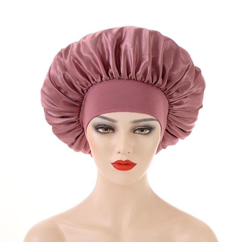 image-Amazon hot selling wide strip wide brim high elastic headband night cap ladies chemotherapy cap hair care cap