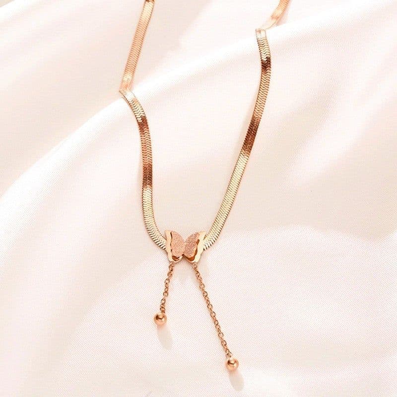 image-Titanium Steel Diamond Necklace - Women's Clavicle Chain