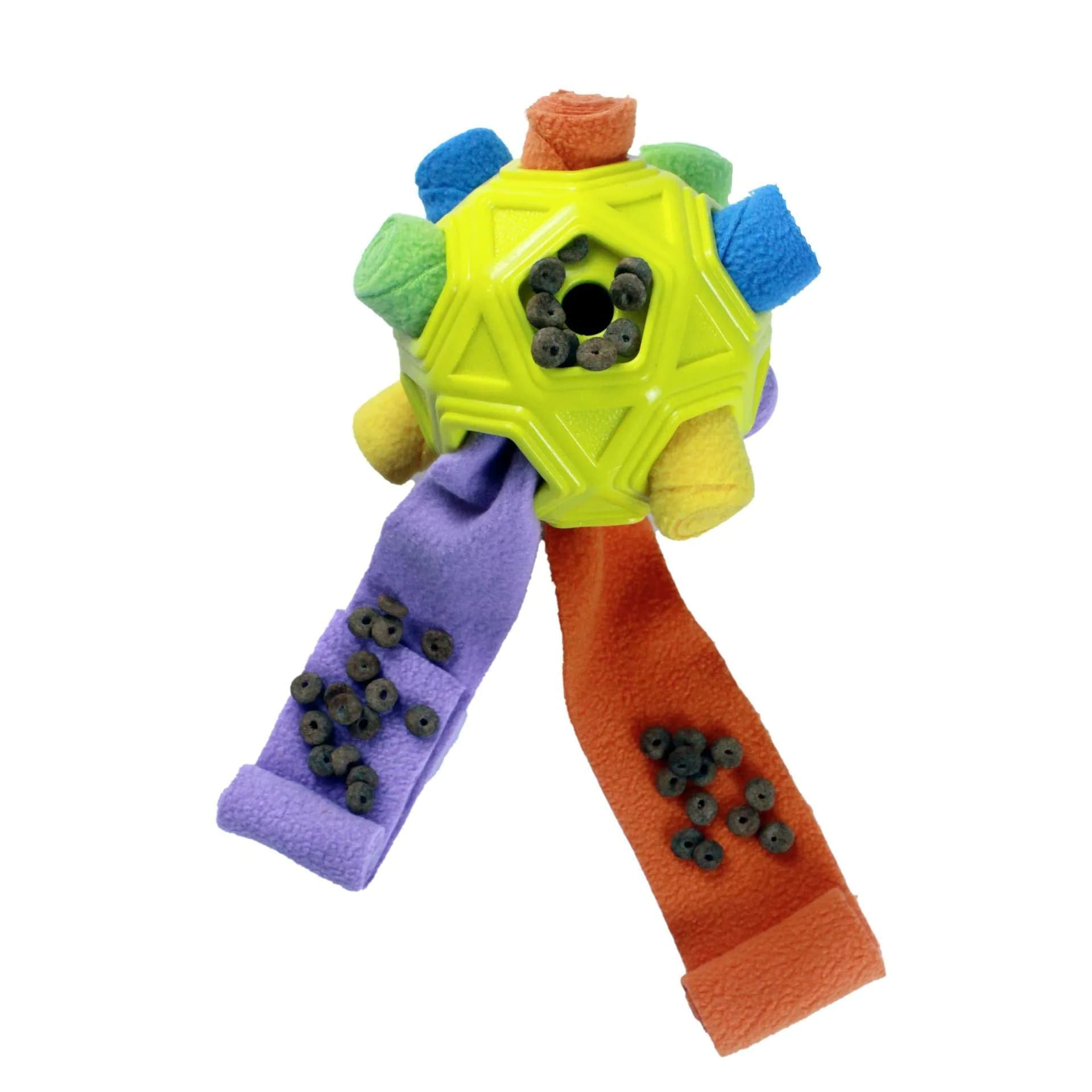 image-Sniffing Ball Dog Toy - Rainbow TPR Rubber Fleece