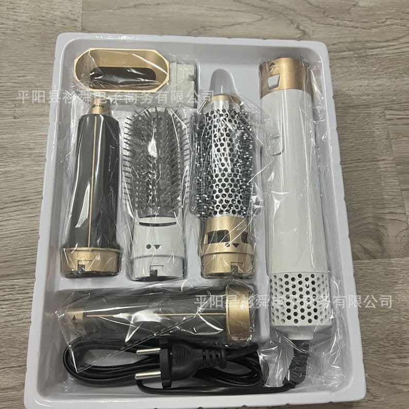 image-5-in-1 Hot Air Styling Comb Brush - Black