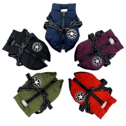 image-Waterproof Bichon Frize Cotton Dog Coat Purple Small