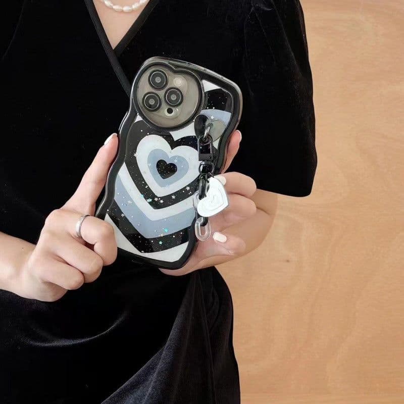 image-iPhone 14 Pro Max Case - Black Glitter Love Epoxy
