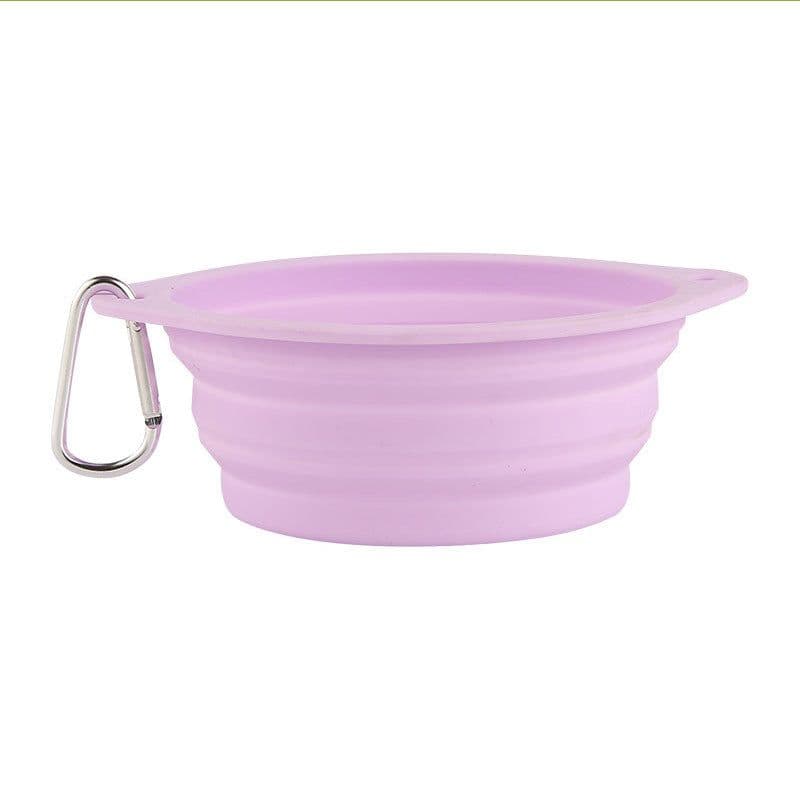 image-Pet Folding Bowl Portable Travel Dog Cat Feeder Silicone Basin (60)