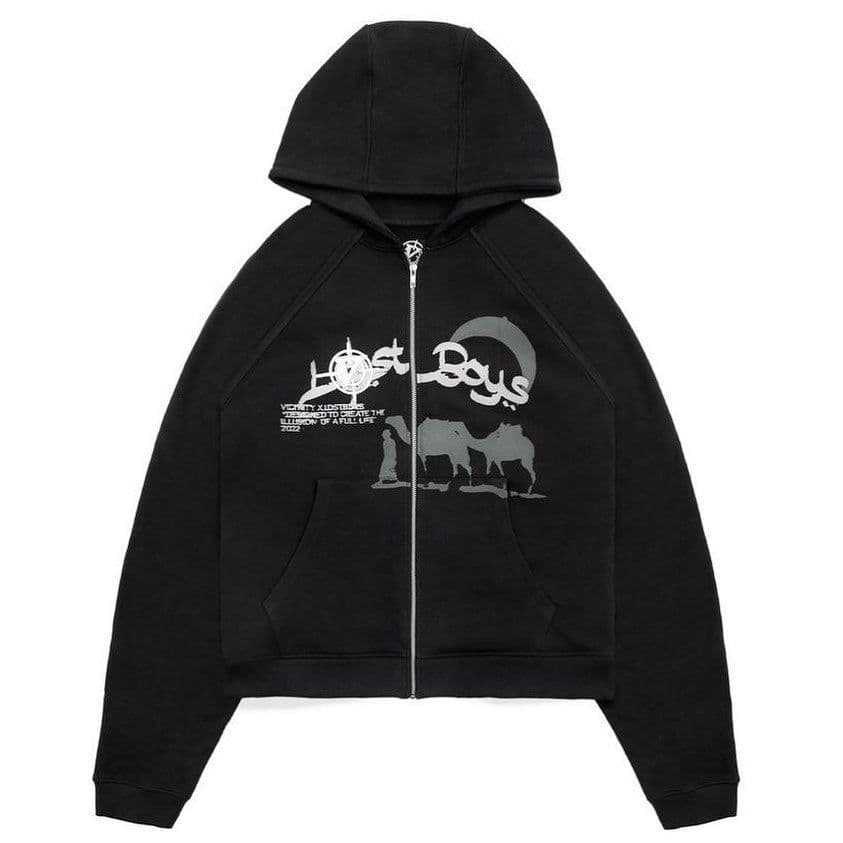 image-Women Skull Wings Hooded Zipper Sweater Velvet Thickened Cardigan Korean Version