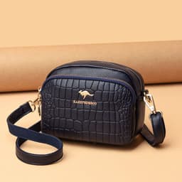 image-Women's Crossbody Bag - Crocodile Pattern PU Leather