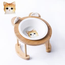 image-Cat & Dog Ceramic Double Bowl - Elevated Feeder