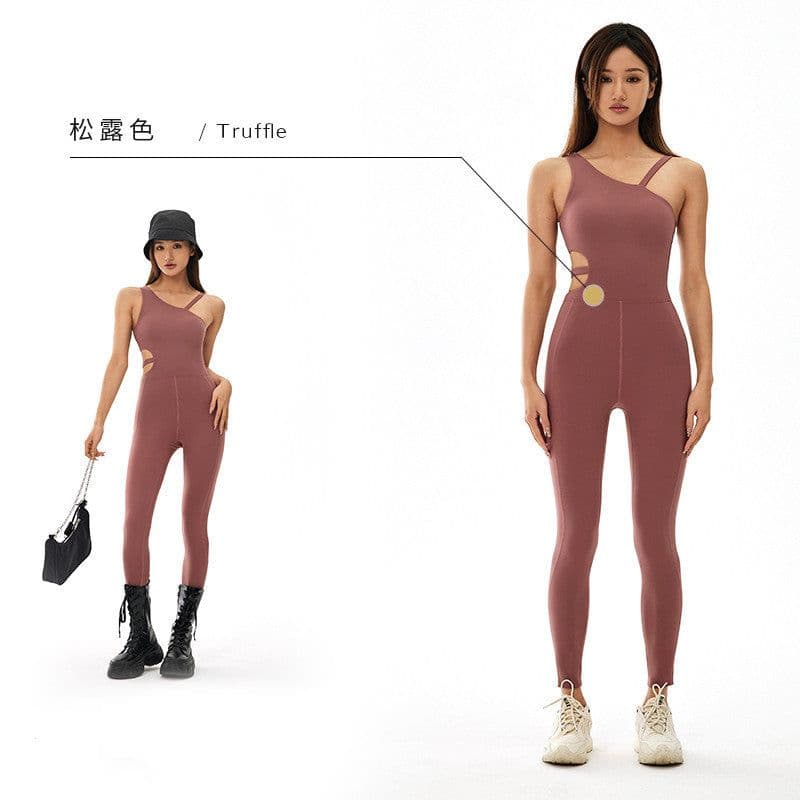 image-Hot sale in Europe and the United States new sexy beautiful back one-piece yoga suit showing buttocks quick-drying breathable fitness clothes buttocks one-piece suit for women