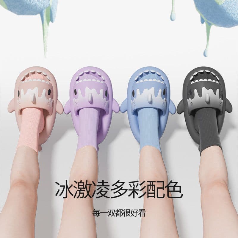image-CHEDOIR Shark Slippers - Pink EVA Non-Slip Sandals Unisex