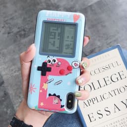 image-Tetris black and white screen Apple 13/12 suitable for iPhone 14promax game console mobile phone case xs/8p