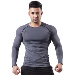 image-Si Ge Tu Fitness Long Sleeve - Gray 3XL Quick Dry