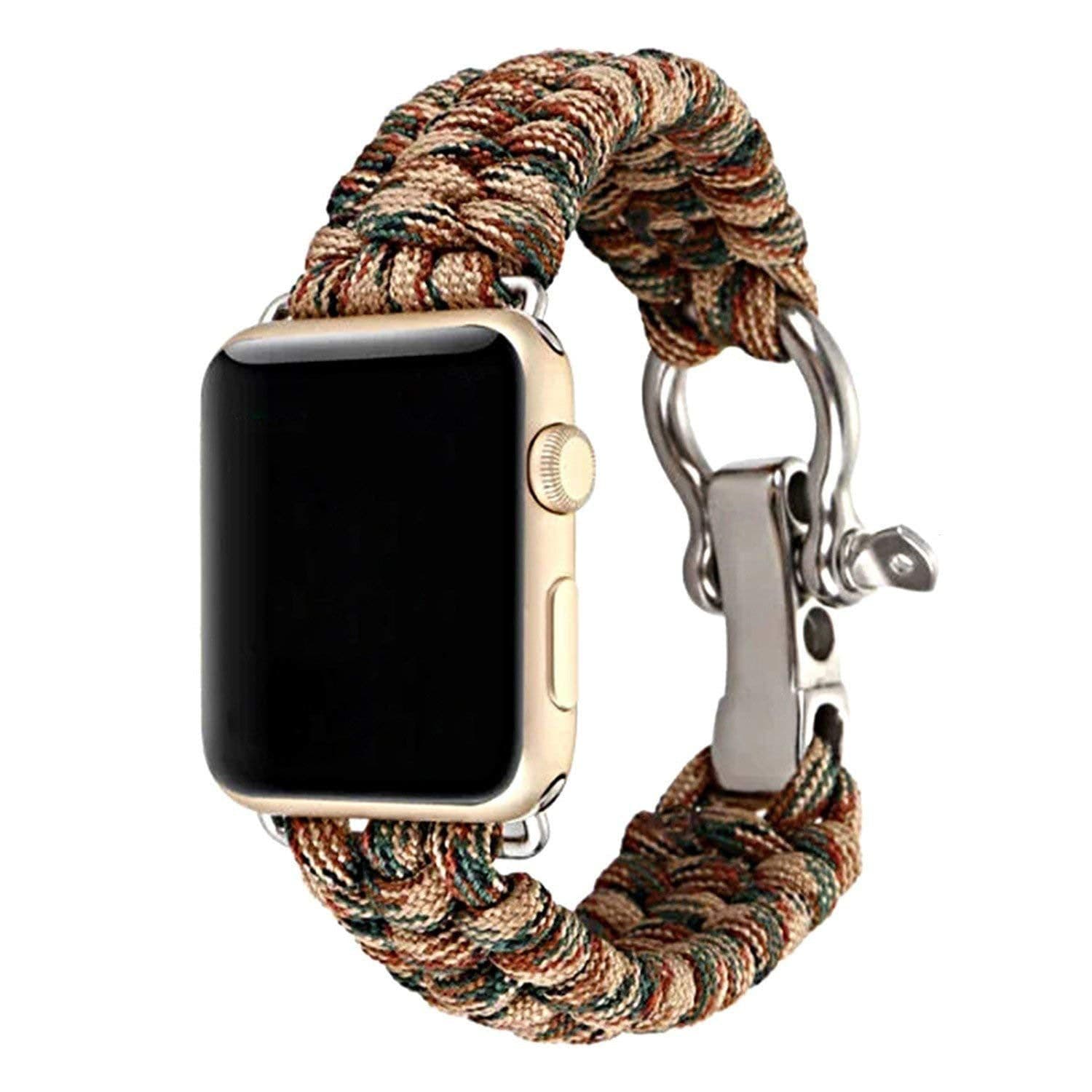 image-Apple Watch 7 Nylon Braided Strap - Camouflage Black