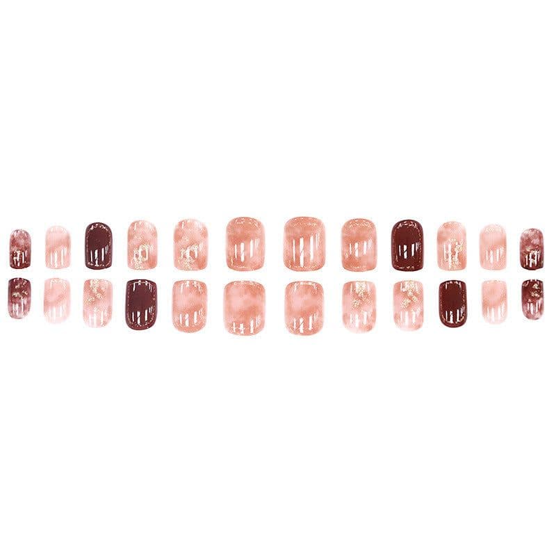image-Autumn and winter gentle, sweet and pure desire INS style manicure wear nail polish girl whitening printed ice transparent fake nail polish