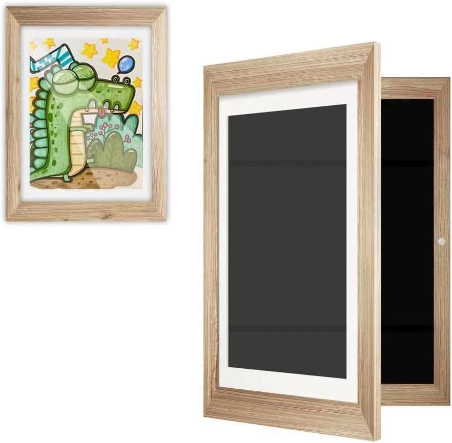 image-2023 cross-border new hot wooden oil painting storage box children flip photo frame picture frame Kids Art Frames