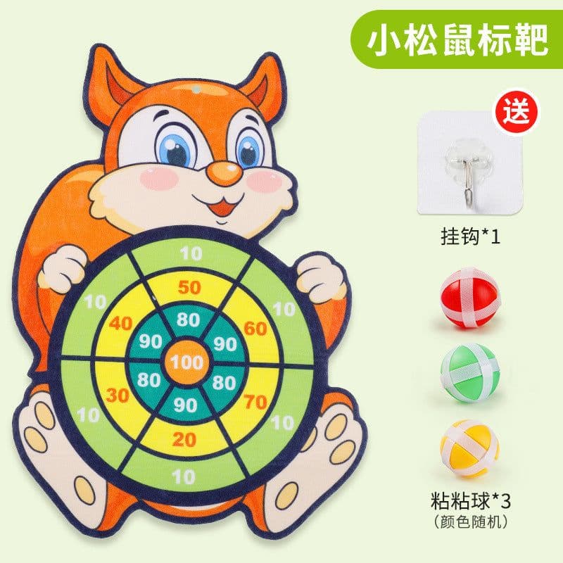 image-Children's Darts Target - Indoor/Outdoor Sticky Ball Game, Little Squirrel
