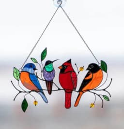 image-dripping oil seven bird pendant new multi-bird pendant painted window decoration alloy group bird bird pendant pendant