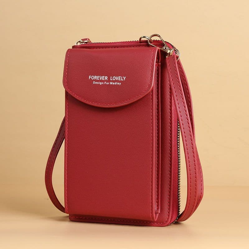 image-Sweet Vertical Messenger Bag - Light Blue PU Leather