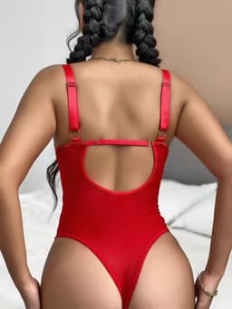 image-European & American Sexy Lace Jumpsuit, Dark Green, L, In Stock