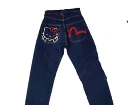 image-2023 Hello Kitty Print Jeans Loose Straight Pants