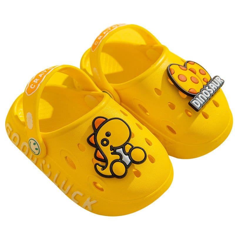 image-Dinosaur Baby Clogs - Orange Non-Slip PVC