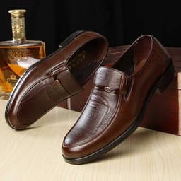 image-Outback 8037 Men's Business Leather Shoes - Brown, Size 44