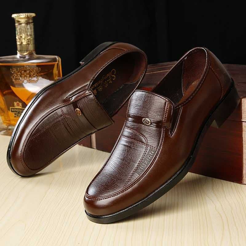 image-Outback 8037 Men's Business Leather Shoes - Brown, Size 44