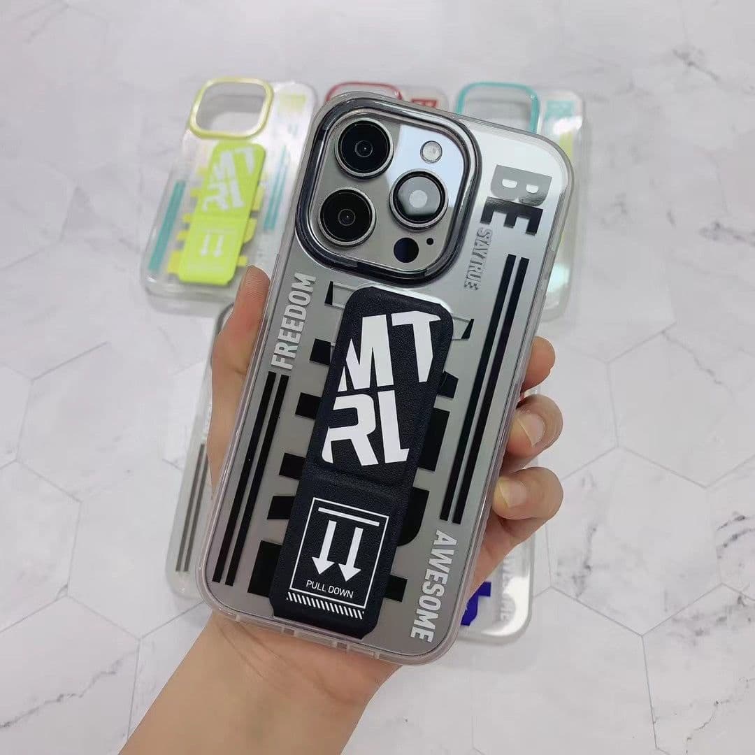 image-Mutural iPhone 15 Pro Case - Red TPU PC Wristband