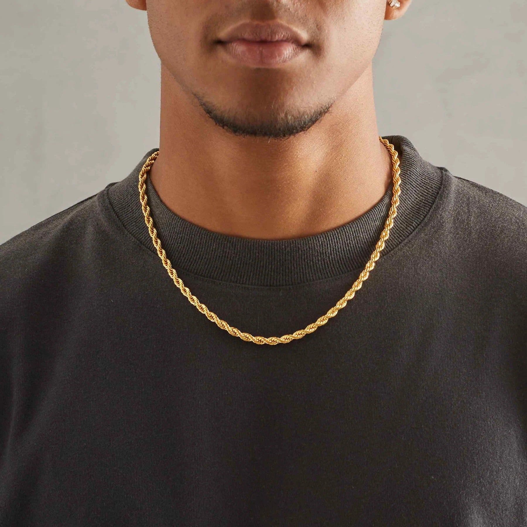 image-Stainless Steel Twist Chain Necklace - Silver 5mm 55cm Unisex