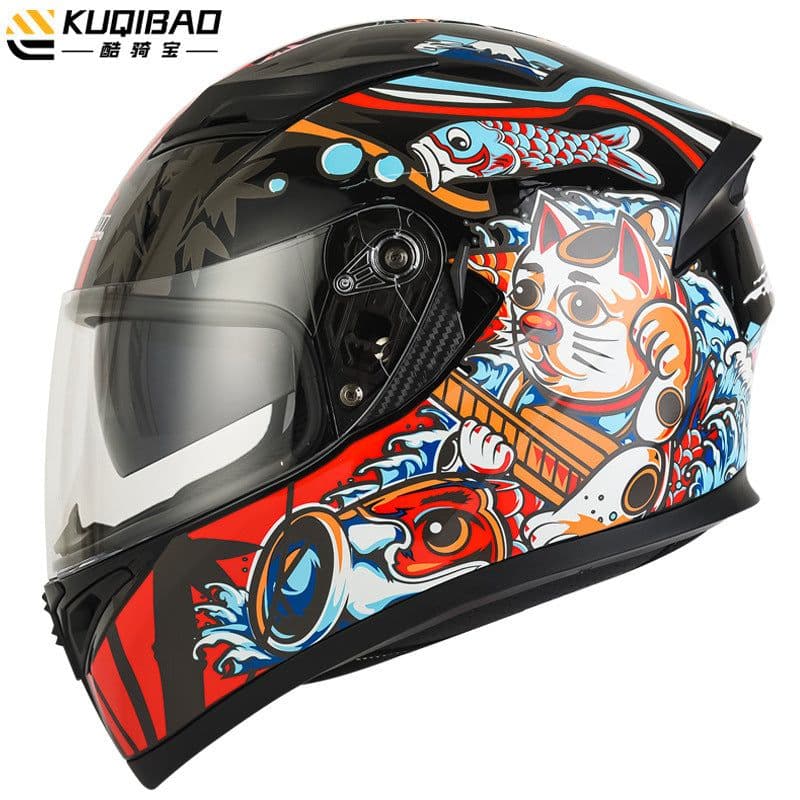 image-Coolqibao Motorcycle Full-Face Helmet Bluetooth XXL Gray