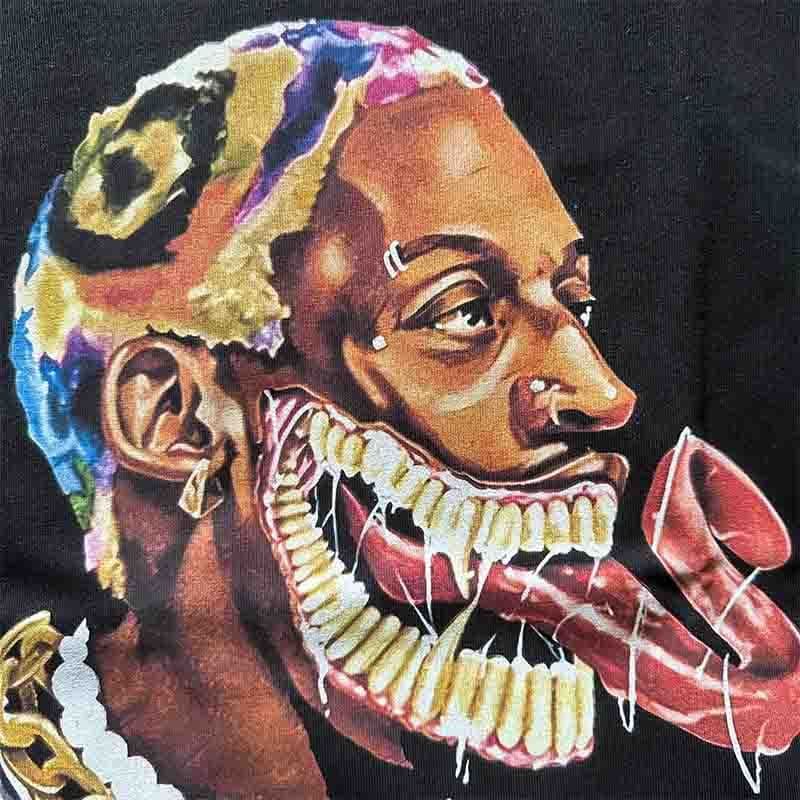 image-Rodman Cartoon T-Shirt - Black Cotton Men's XS