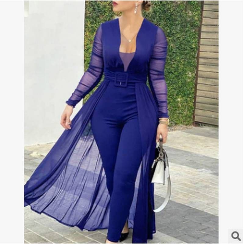 image-Purple Cotton Culottes - Elegant Long Sleeve Trousers, Size 5XL, Summer 2023