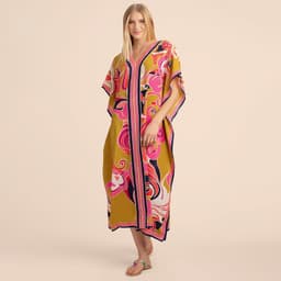image-European and American new positioning printed blouse seaside holiday long skirt loose blouse bikini swimsuit robe outer wear female