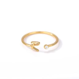 image-Cross-border simple letter ring English letter ring women's opening adjustable ring name ring spot