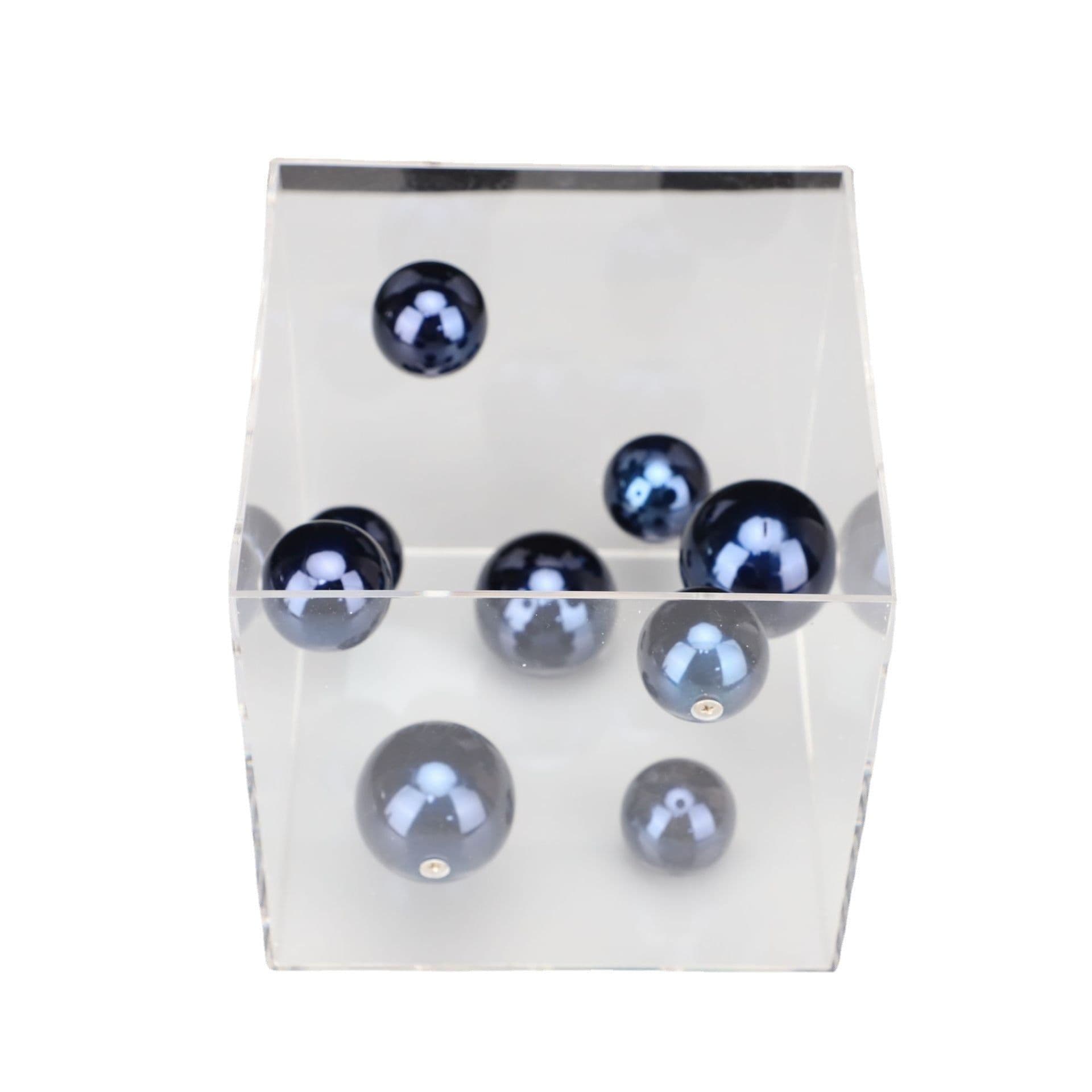 image-Modern Minimalist Square Transparent Acrylic Cover Ball Ornaments Living Room Sample Room Sales Office Decorations Table-Top Decoration