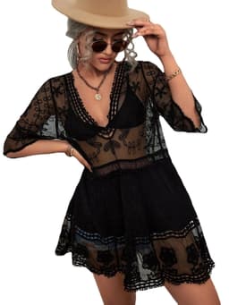 image-Yunshang Lace Beach Dress - White One Size
