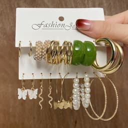 image-Acrylic Pearl Earring Set - 5 Pairs Mixed Style Women