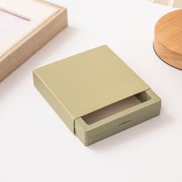 image-Jewelry Ring Storage Box - Orange Cardboard 11x11cm
