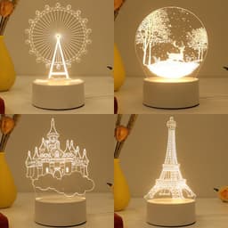 image-Christmas 3D Night Light Table Lamp, Kids' Gift, Modern, USB, 135x210mm