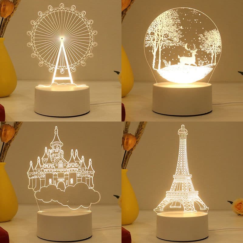 image-Christmas 3D Night Light Table Lamp, Kids' Gift, Modern, USB, 135x210mm