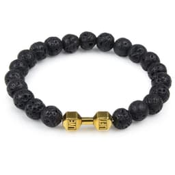 image-Volcanic Lava Dumbbell Bracelet Tiger Eye Blue Turquoise White Turquoise Bracelet Ladies and Men Jewelry Cross-border Hot Sale