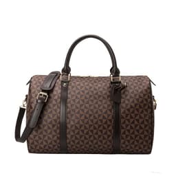 image-Women's Boston Travel Bag - Black PU Leather Weekender