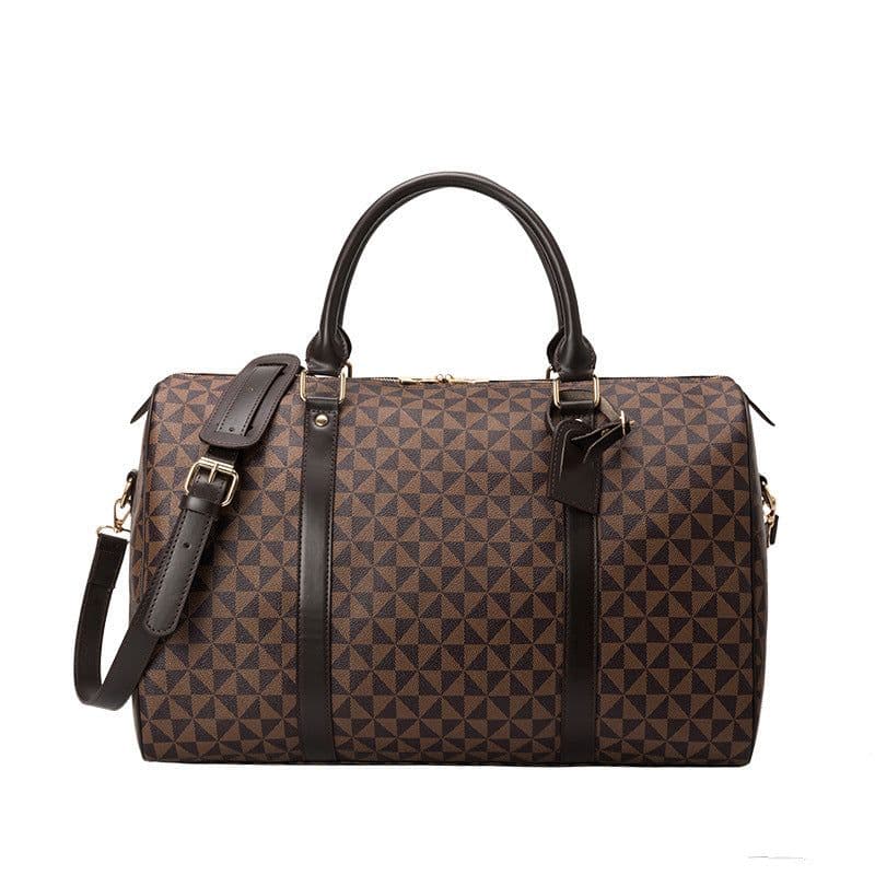 image-Women's Boston Travel Bag - Black PU Leather Weekender