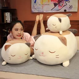 image-Japanese Lazy Cat Plush Toy - 70cm Cute Doll Pillow Gift for Adults