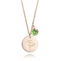 image-Source Manufacturer Fashion Stainless Steel Necklace European and American Flower Twelve Birthstone Necklace Jewelry Female Titanium Steel Necklace