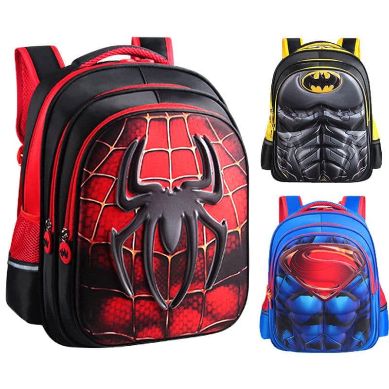 image-Sly Bird Cartoon School Bag - Red, Toddler Boy 3D Superman